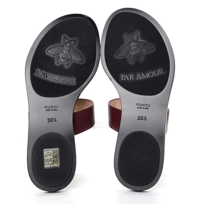 Gucci Calfskin GG Marmont Thong Sandals 36.5 Vintage Bordeaux 6 of 10