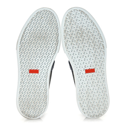 Hermes Toile De Coton Calfskin Game Slip On Sneakers 42.5 Prunoir Black 7 of 12