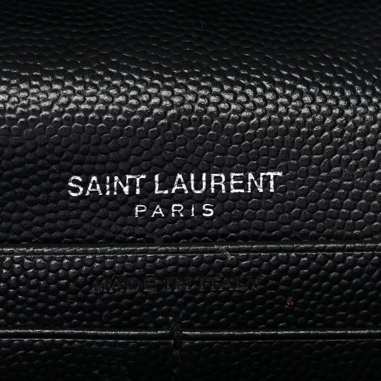 Saint Laurent Grain De Poudre Matelasse Chevron Monogram Chain Wallet Black 7 of 16