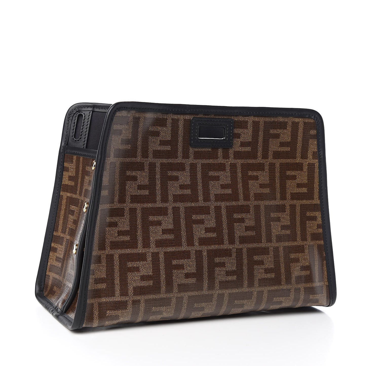 Glazed Fabric Vitello Century FF 1974 Stamp Patch Mini Peekaboo Defender Cover Mogano Panna Black
