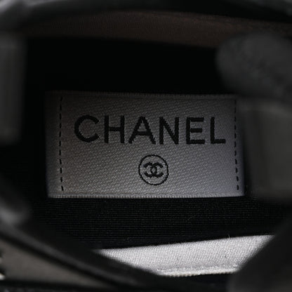 Chanel Velvet Calfskin Mixed Fibers CC Sneakers 39.5 Black 6 of 9