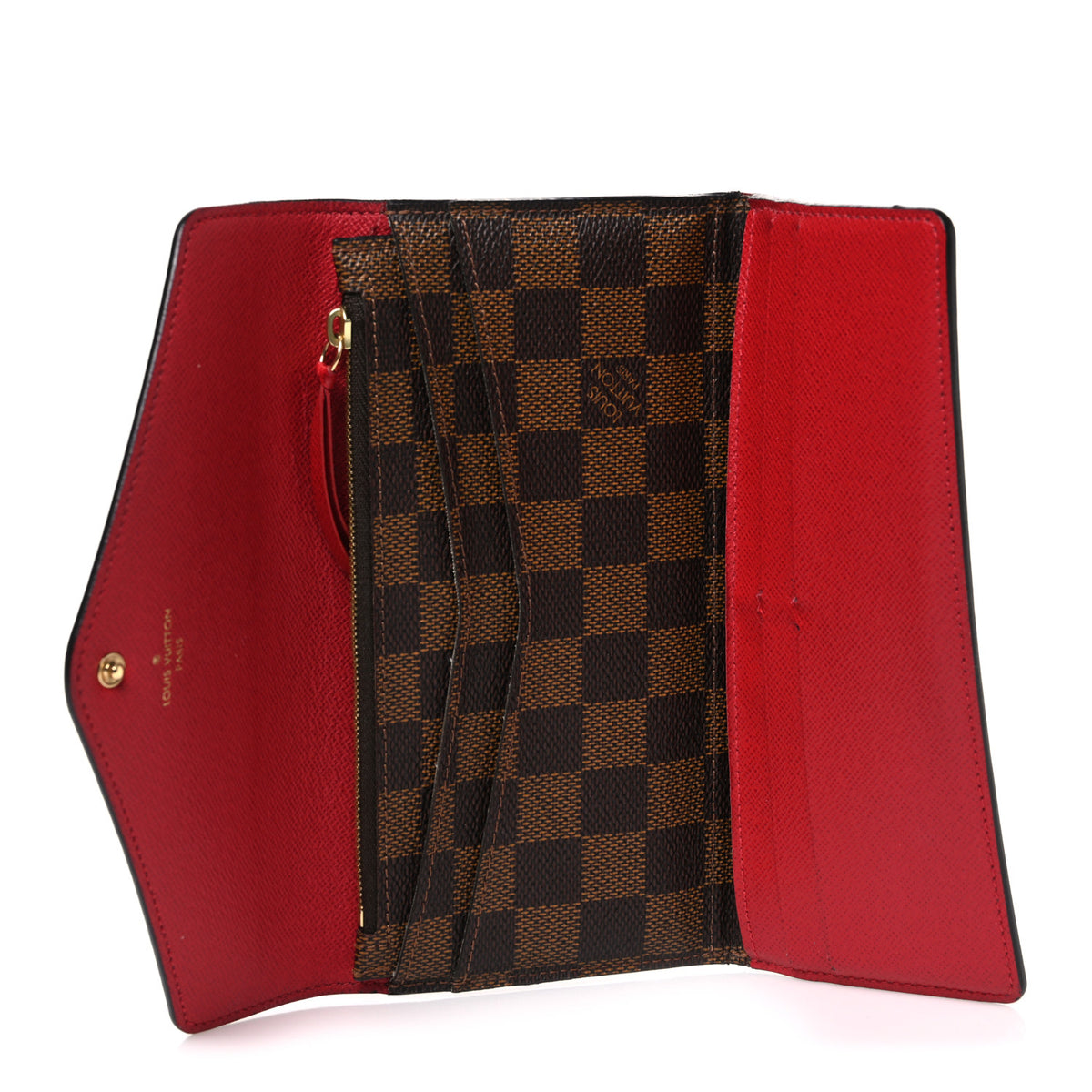 Damier Ebene Josephine Wallet Red