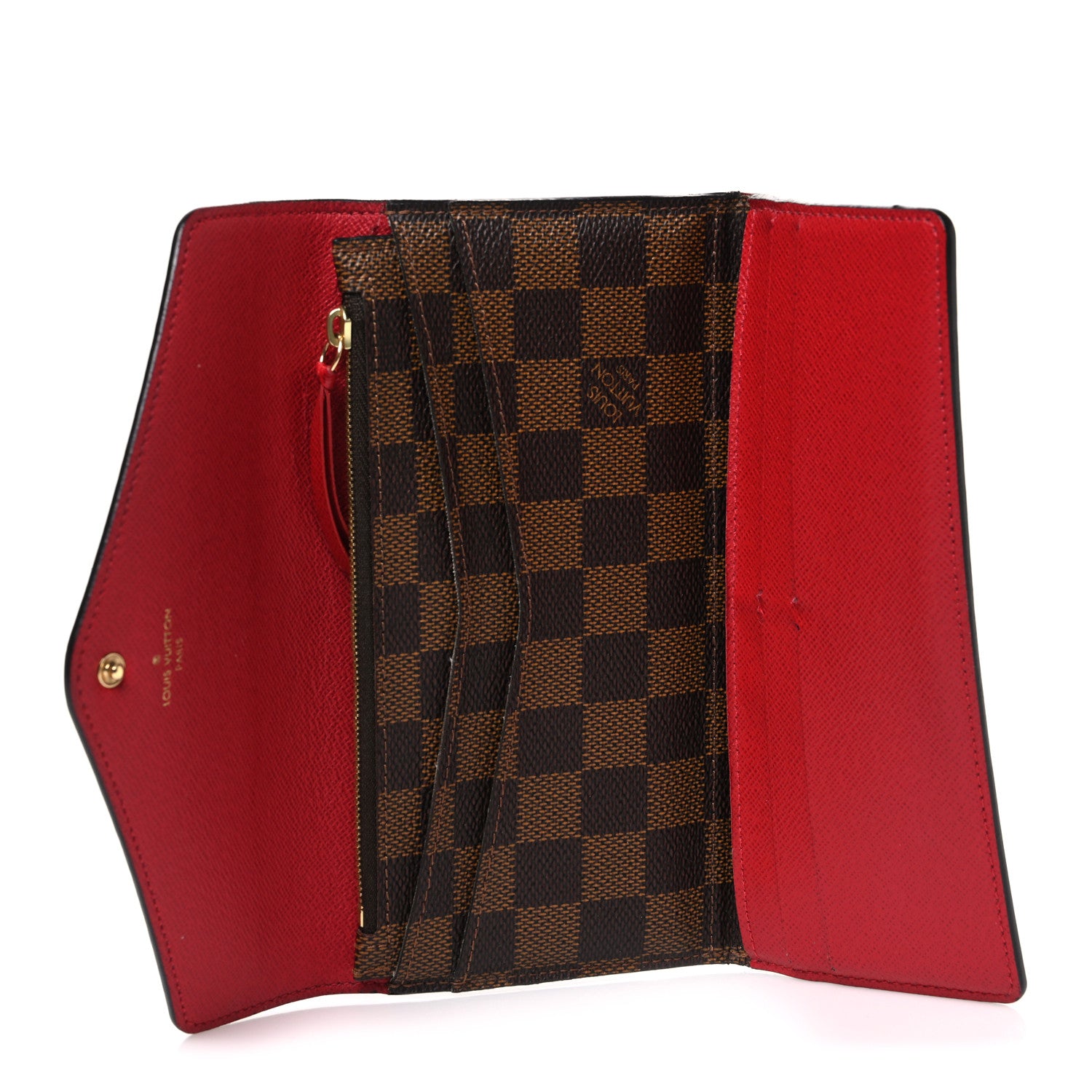Louis Vuitton Damier Ebene Josephine Wallet Red 7 of 9