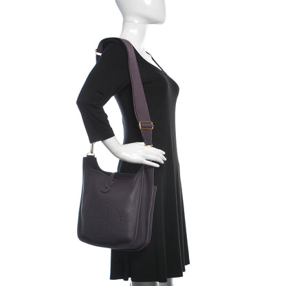 Hermes Taurillon Clemence Evelyne III PM Raisin 2 of 8