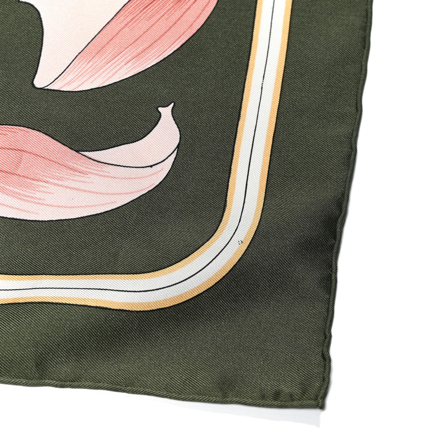 Hermes Silk Fleurs de Lotus Scarf 90 Green Pink 4 of 4