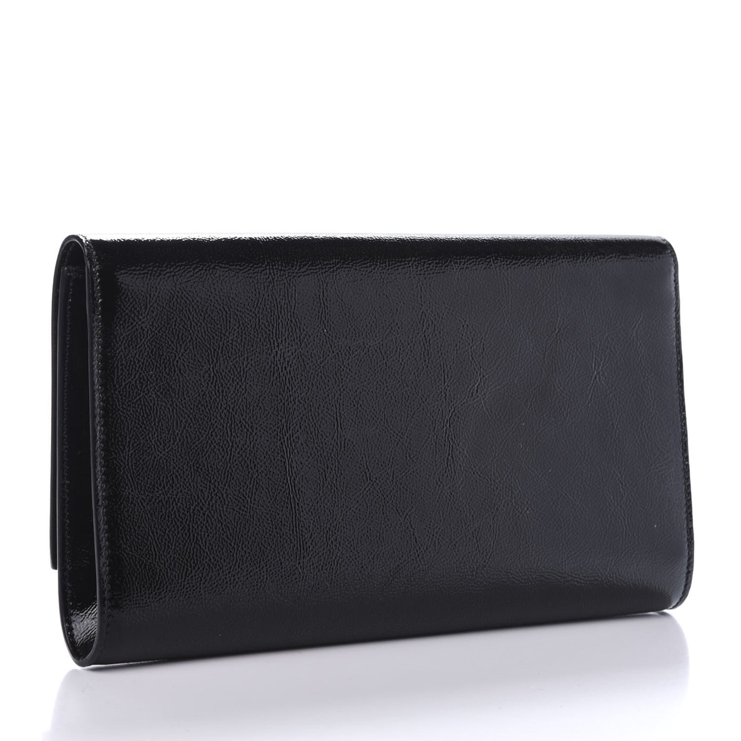 Textured Patent Monogram Large Belle De Jour Clutch Black