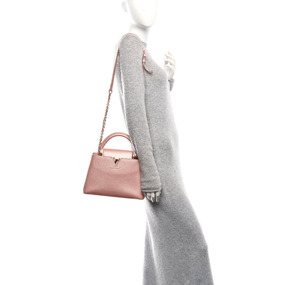 Louis Vuitton Metallic Taurillon Capucines BB Pearly Pink 2 of 9