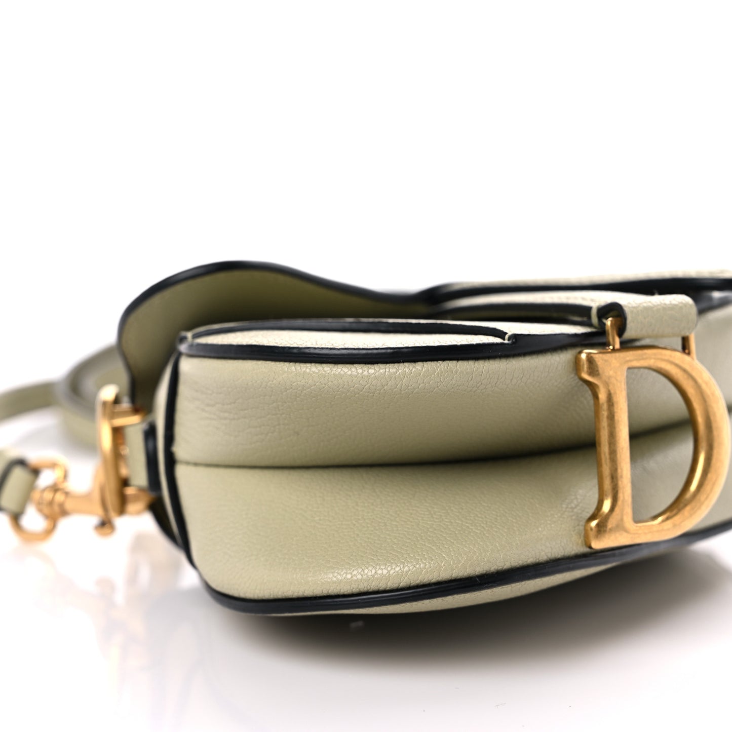 Goatskin Micro Saddle Bag With Strap Sage Green