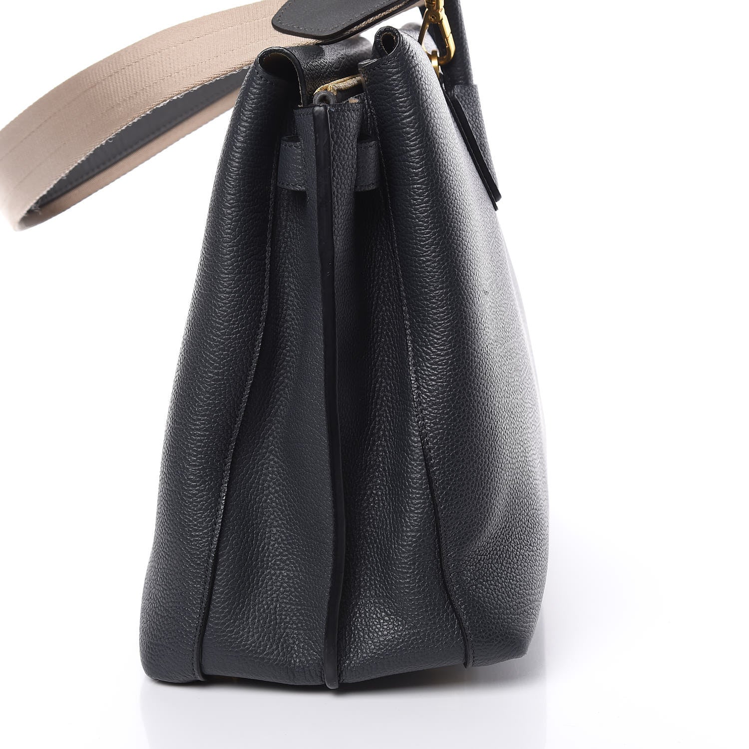 MCM Grained Calfskin Large Milla Tote Phantom Grey 9 of 14
