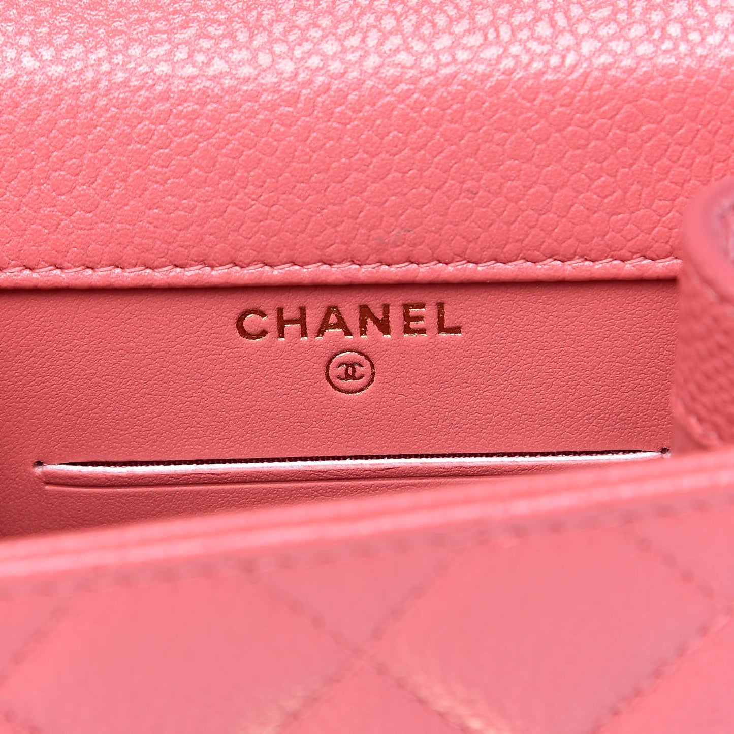 Caviar Quilted Golden Class Phone Holder Pink