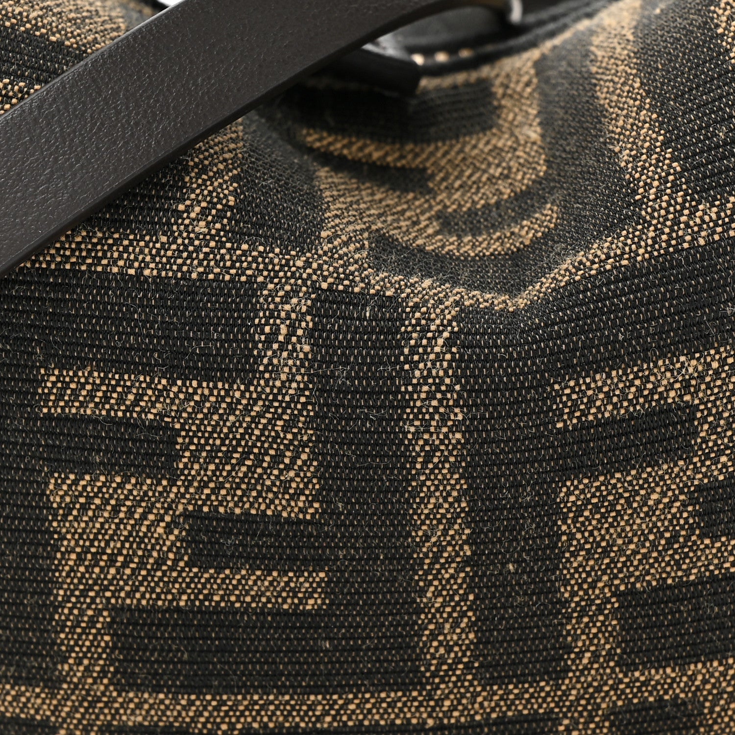 Fendi Fabric Jacquard FF 1974 Nano Fendigraphy Hobo Charm Tobacco Moro 8 of 10
