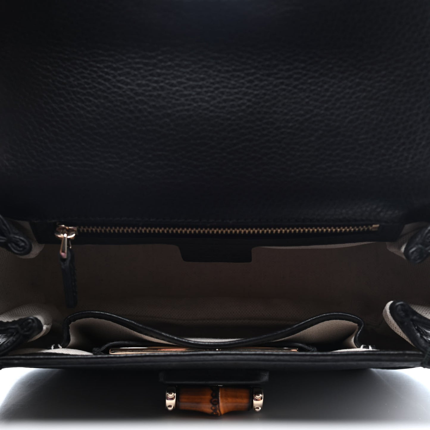 Cellarius Calfskin Small New Bamboo Top Handle Bag Black