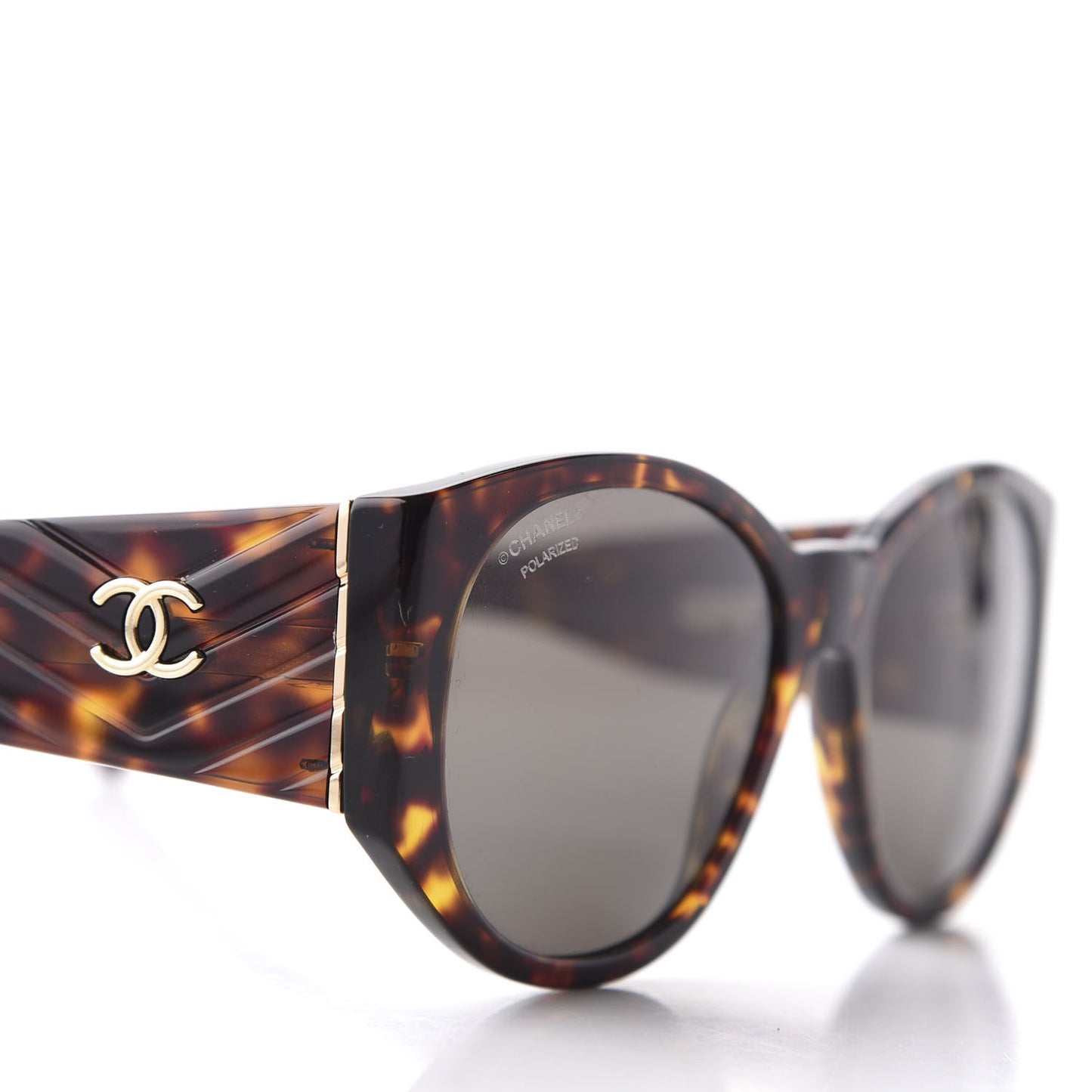 Acetate Polarized Oval Sunglasses 5411 Brown