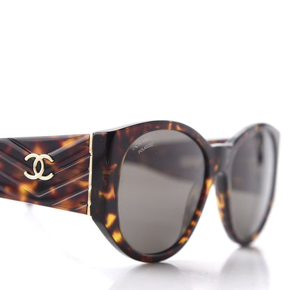 Chanel Acetate Polarized Oval Sunglasses 5411 Brown 7 of 10