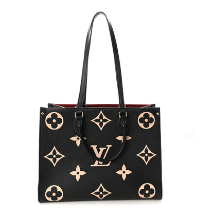 Louis Vuitton Empreinte Monogram Giant Onthego MM Black Beige 1 of 9