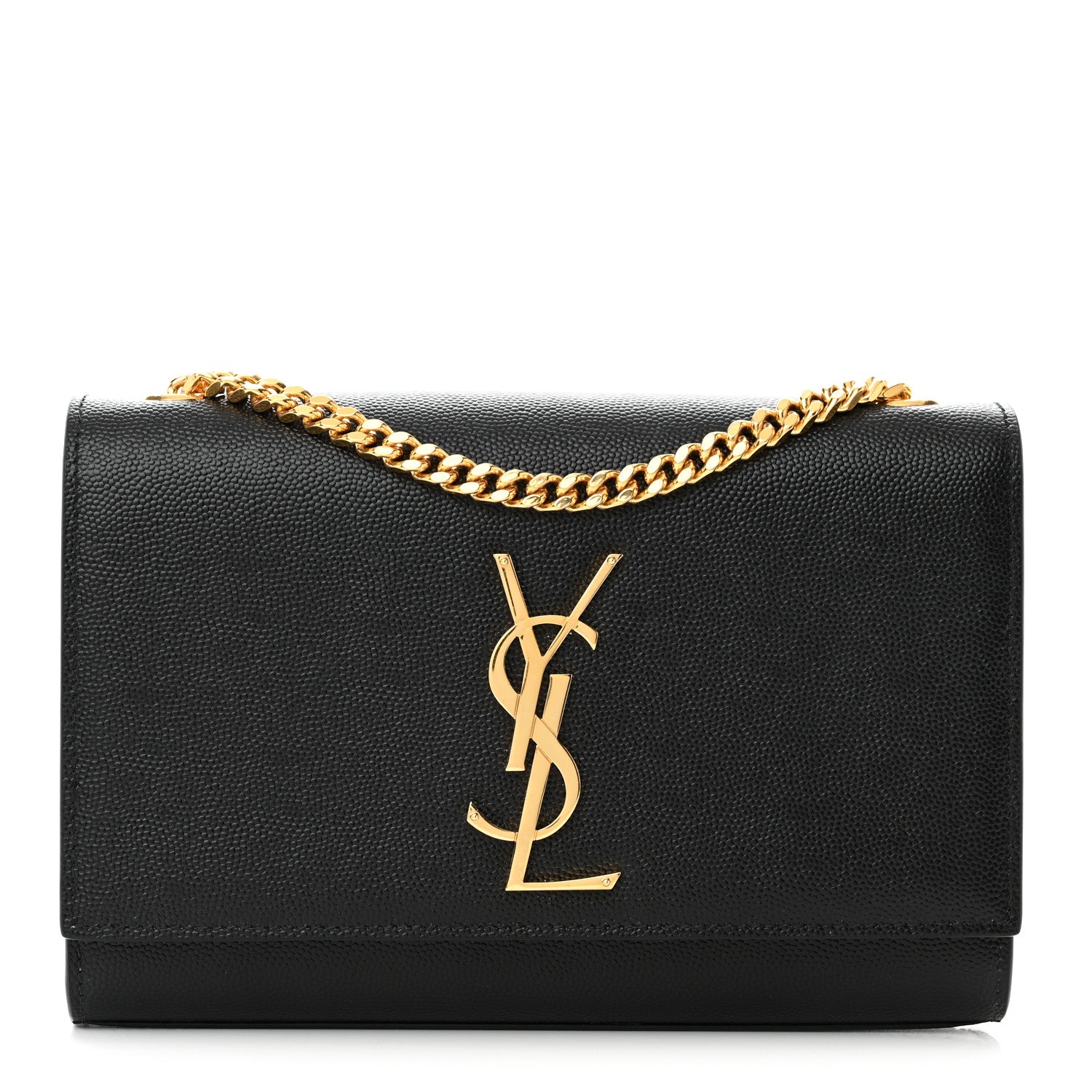 Saint Laurent Grain De Poudre Small Monogram Kate Satchel Black 1 of 11