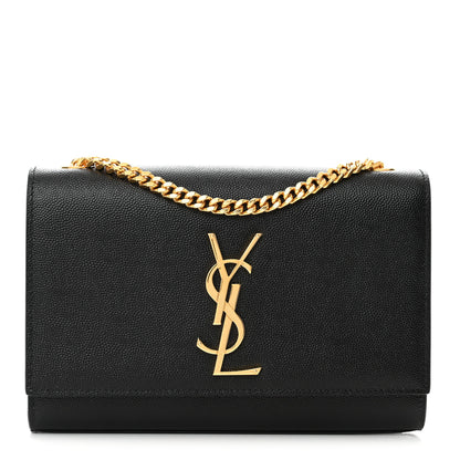 Saint Laurent Grain De Poudre Small Monogram Kate Satchel Black 1 of 11