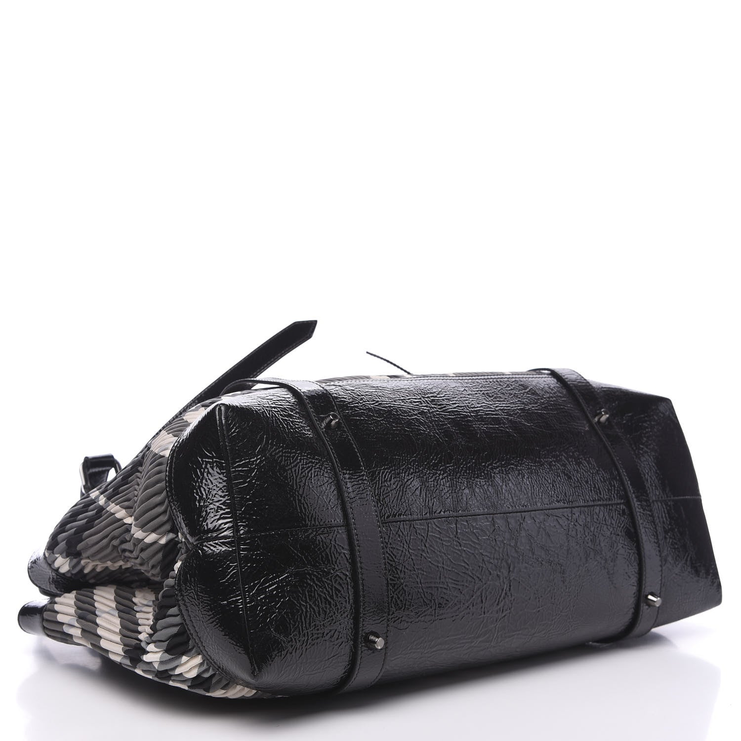 Burberry Nylon Beat Check Pleated East West Tote Black 3 of 9