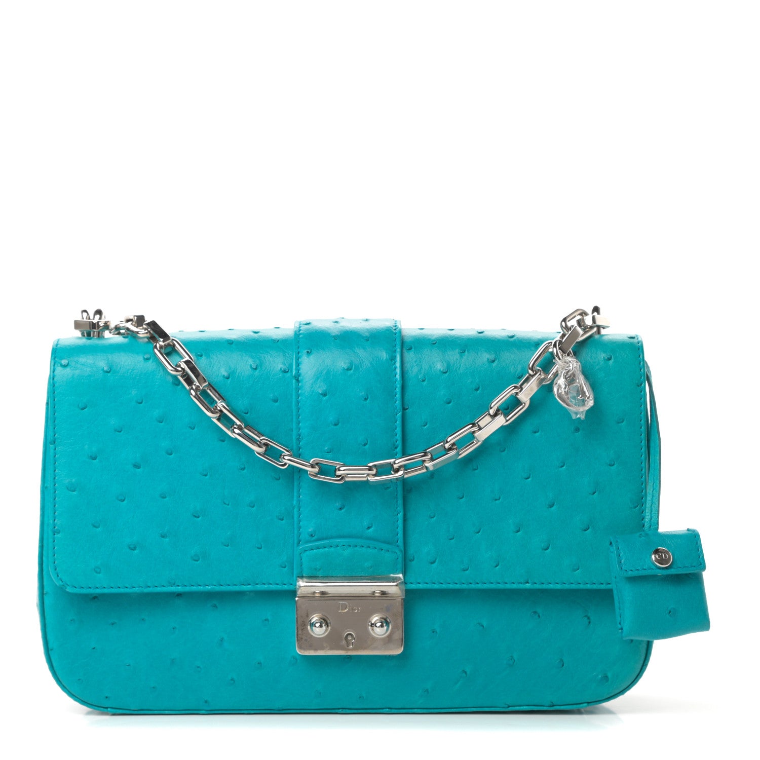 Christian Dior Ostrich Medium Miss Dior Flap Turquoise 1 of 13