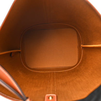 Celine Triomphe Canvas Calfskin Medium Bucket Bag Tan 5 of 10
