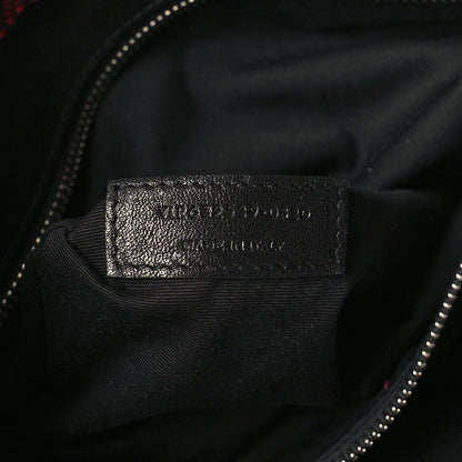 Saint Laurent Wool Tartan Rive Gauche Noe Tote Red Black 7 of 10