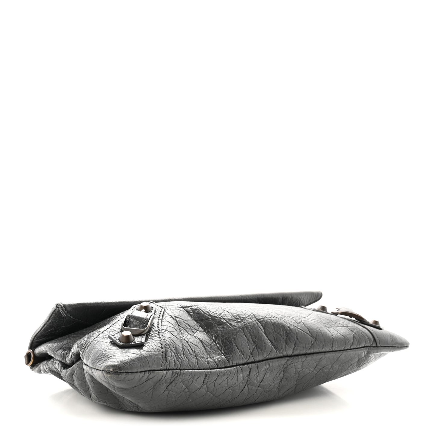 Agneau Classic Hardware Envelope Strap Clutch Gris Fossile