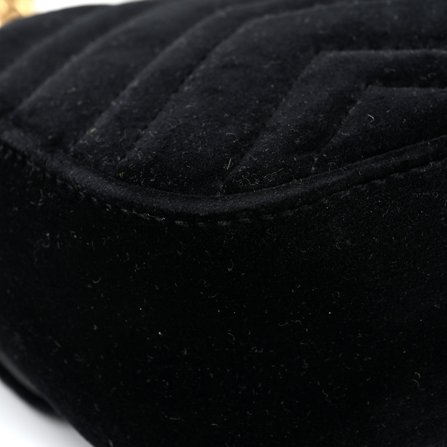Gucci Velvet Matelasse Mini GG Marmont Shoulder Bag Black 14 of 17