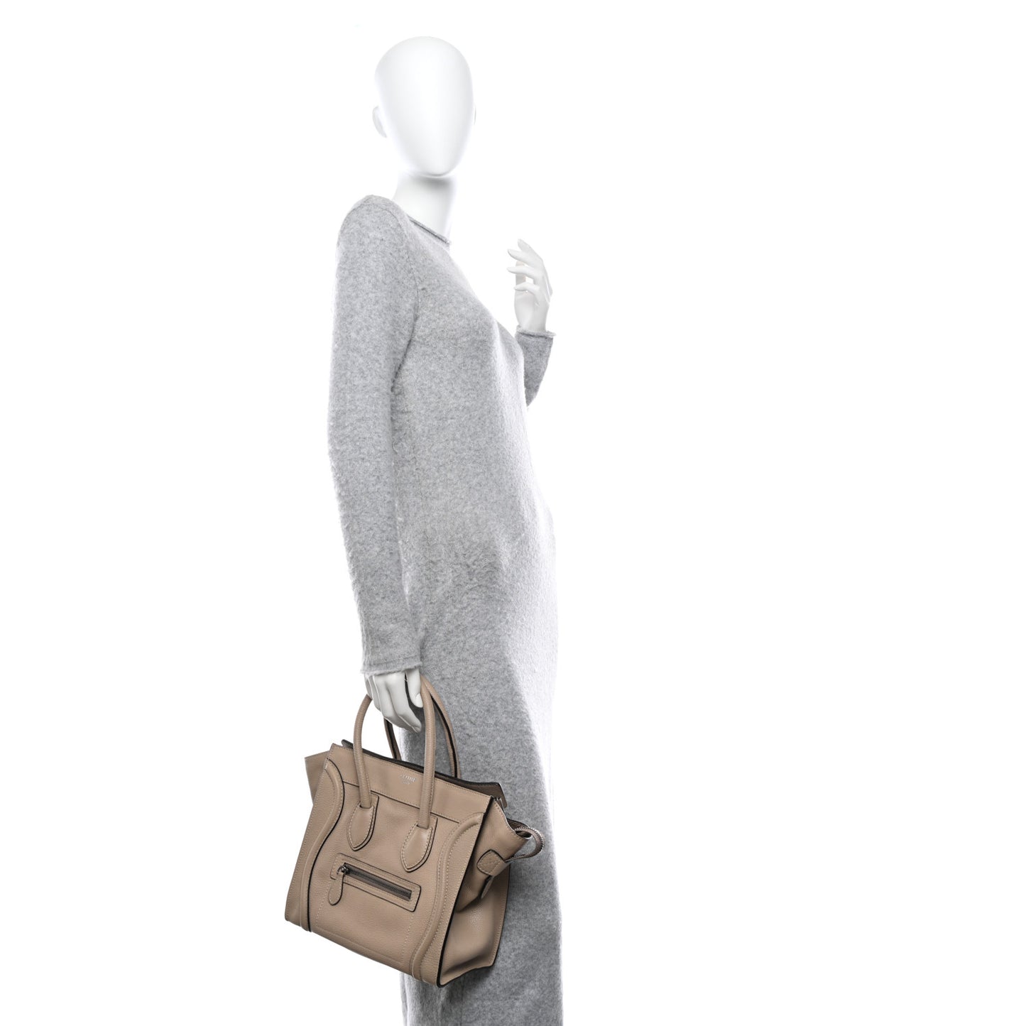 Drummed Calfskin Micro Luggage Dune