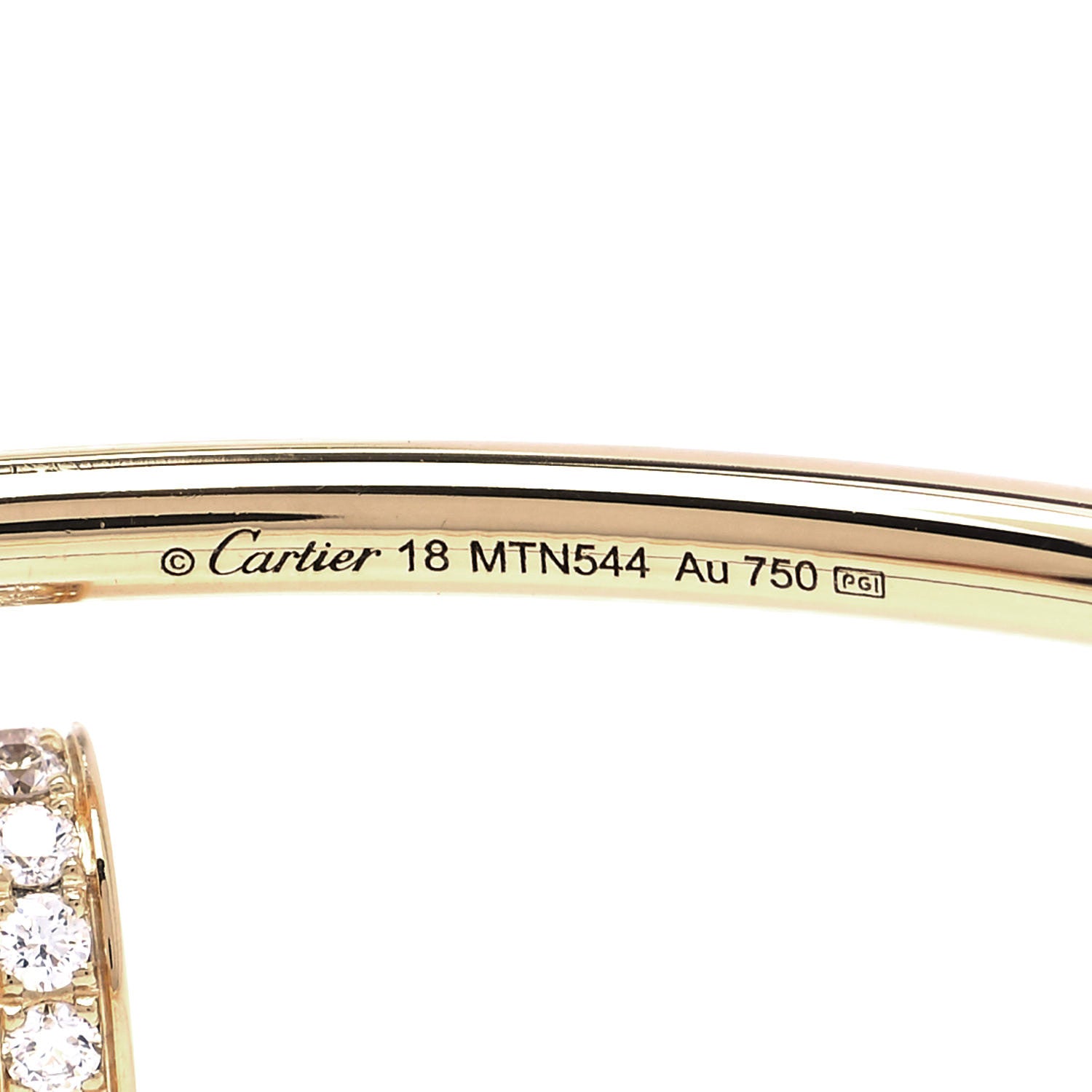 Cartier 18K Yellow Gold Diamond Small Juste Un Clou Bracelet 18 4 of 5