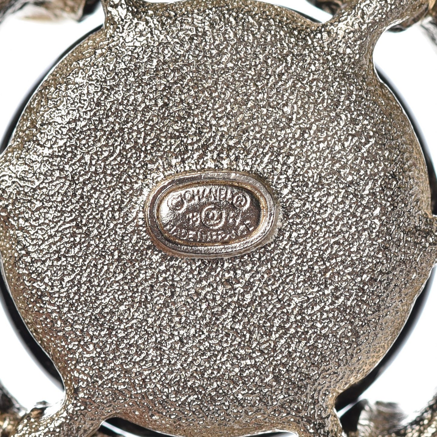 Crystal CC Brooch Black Gold