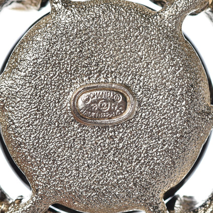 Chanel Crystal CC Brooch Black Gold 4 of 6