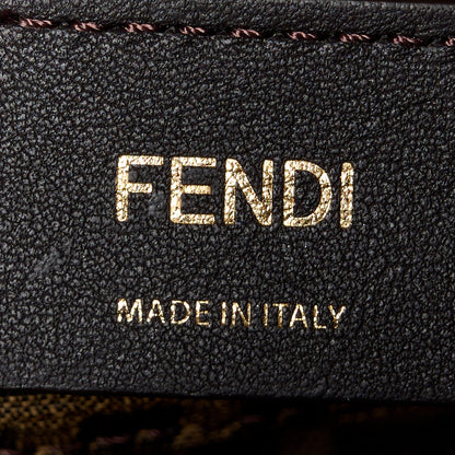 Fendi Chenille Vitello Micro FF Mini By The Way Top Handle Boston Bag Tortora Nuvola 6 of 10