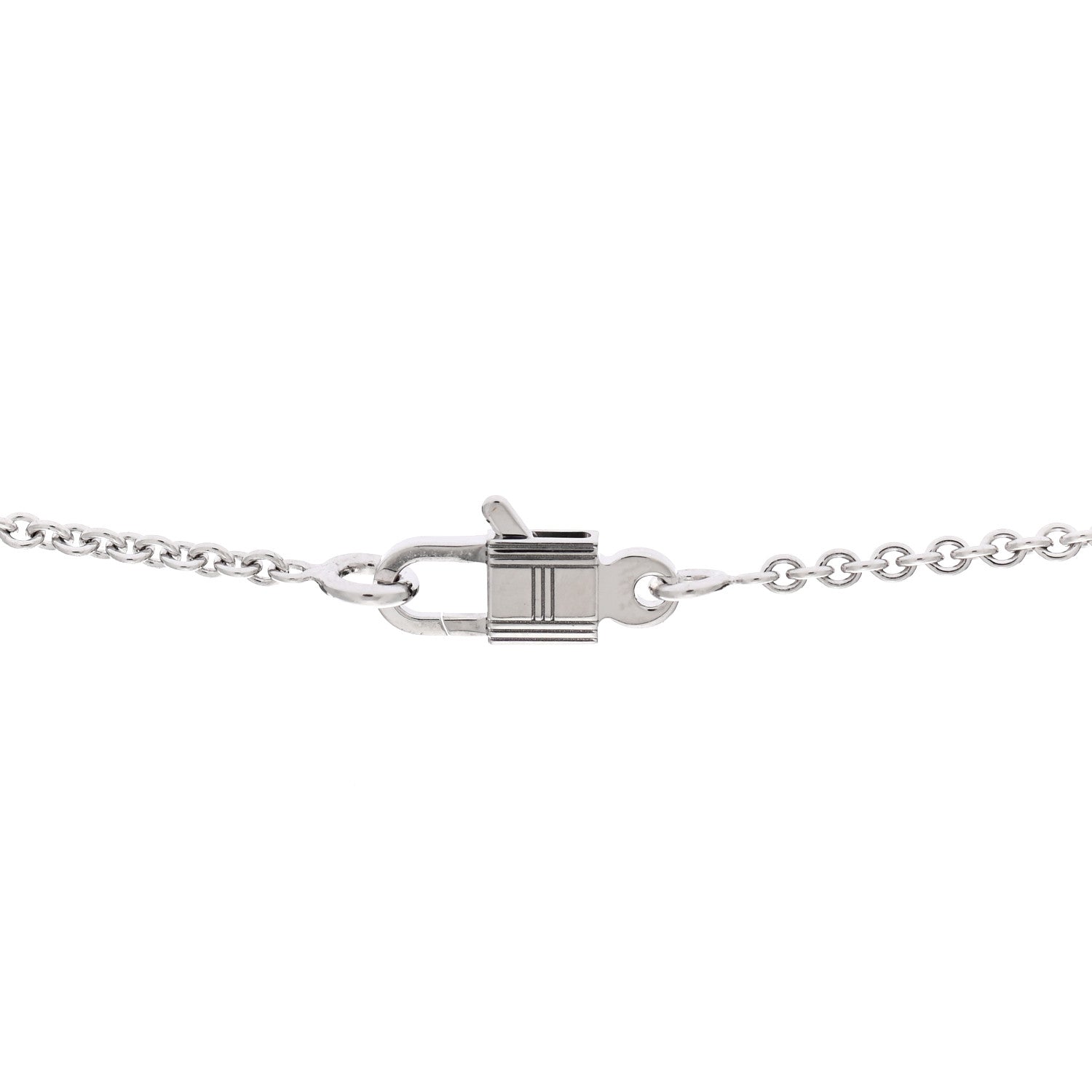 Hermes 18K White Gold Diamond Constance Amulettes Pendant Necklace 5 of 6