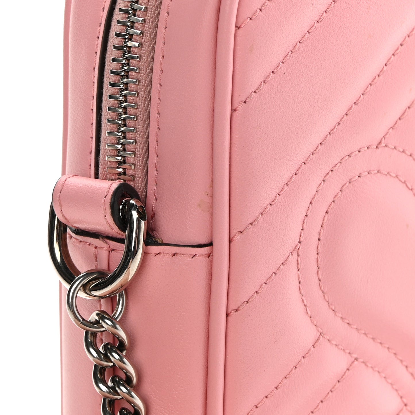 Calfskin Matelasse Mini GG Marmont Crossbody Bag Wild Rose