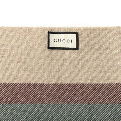 Gucci Wool Junweb Scarf Sand Bordeaux 2 of 3
