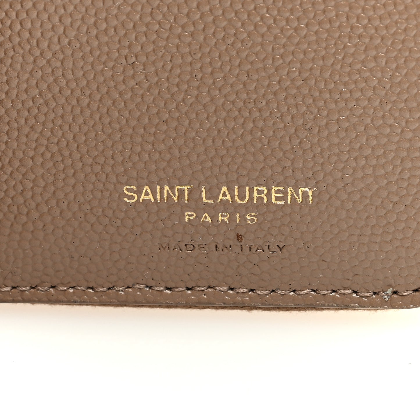 Grain De Poudre Matelasse Chevron Monogram Compact Zip Around Wallet Beige