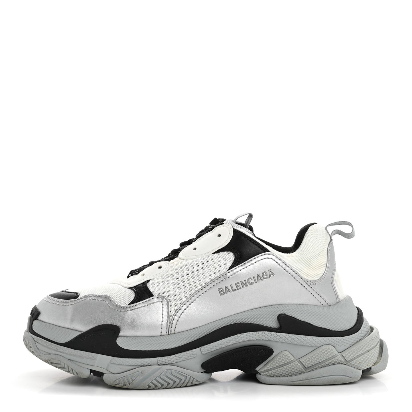 Metallic Fabric Mesh Mens Triple S Sneakers 10 Grey Dark Grey Black