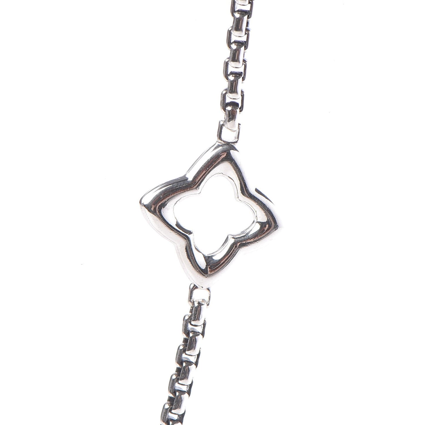 Sterling Silver 25mm Quatrefoil Chain Necklace