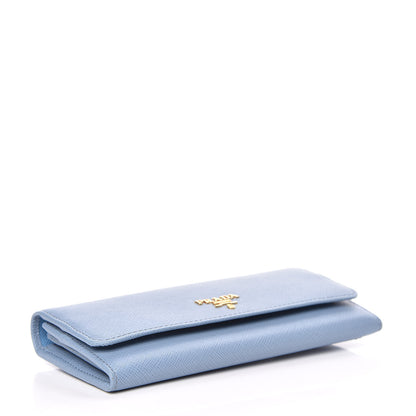 Prada Saffiano Metal Continental Flap Wallet Aviazione 4 of 11