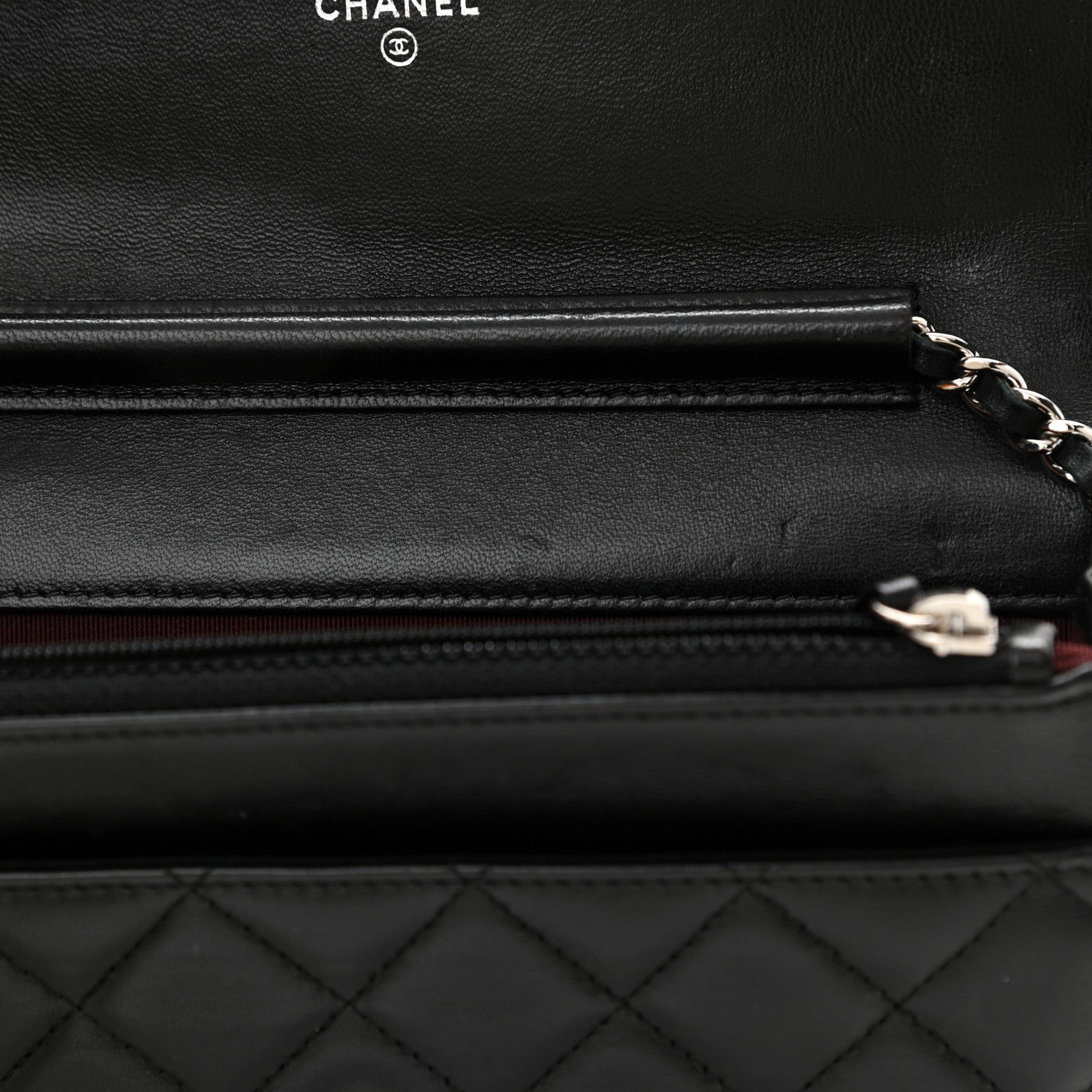 Chanel Lambskin Quilted Wallet On Chain WOC Black 12 of 14
