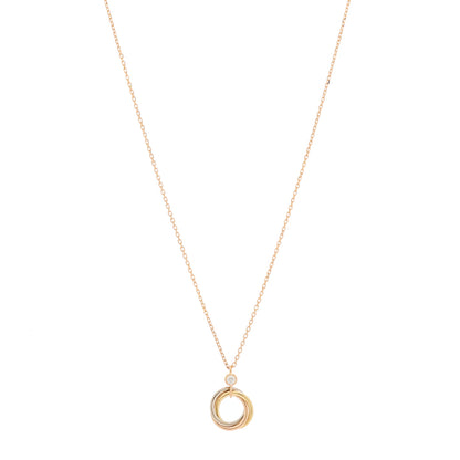 Cartier 18K Pink Yellow White Gold Diamond Trinity Pendant Necklace 1 of 4