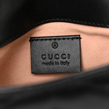 Gucci Calfskin Matelasse Super Mini GG Marmont Shoulder Bag Black 6 of 10