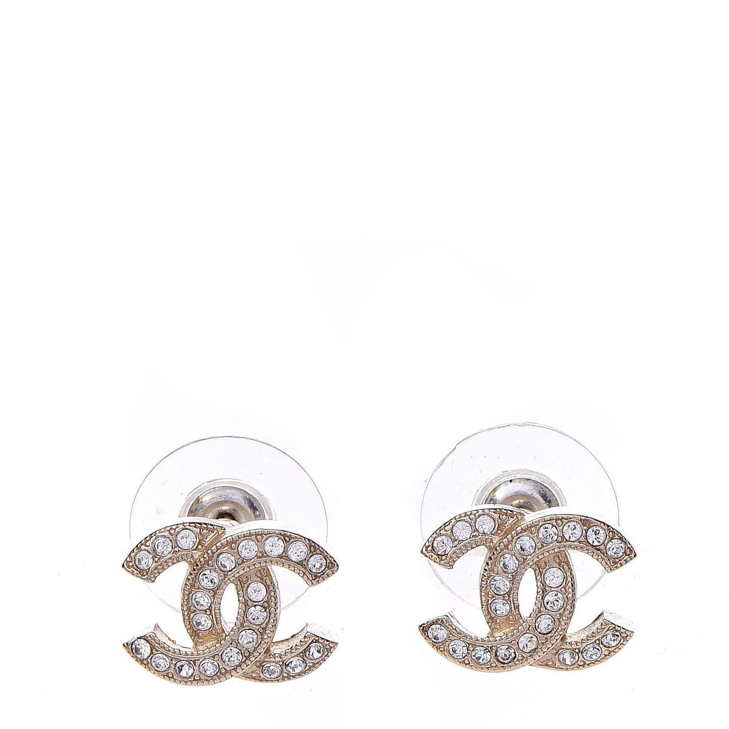 Crystal Mini CC Earrings Gold
