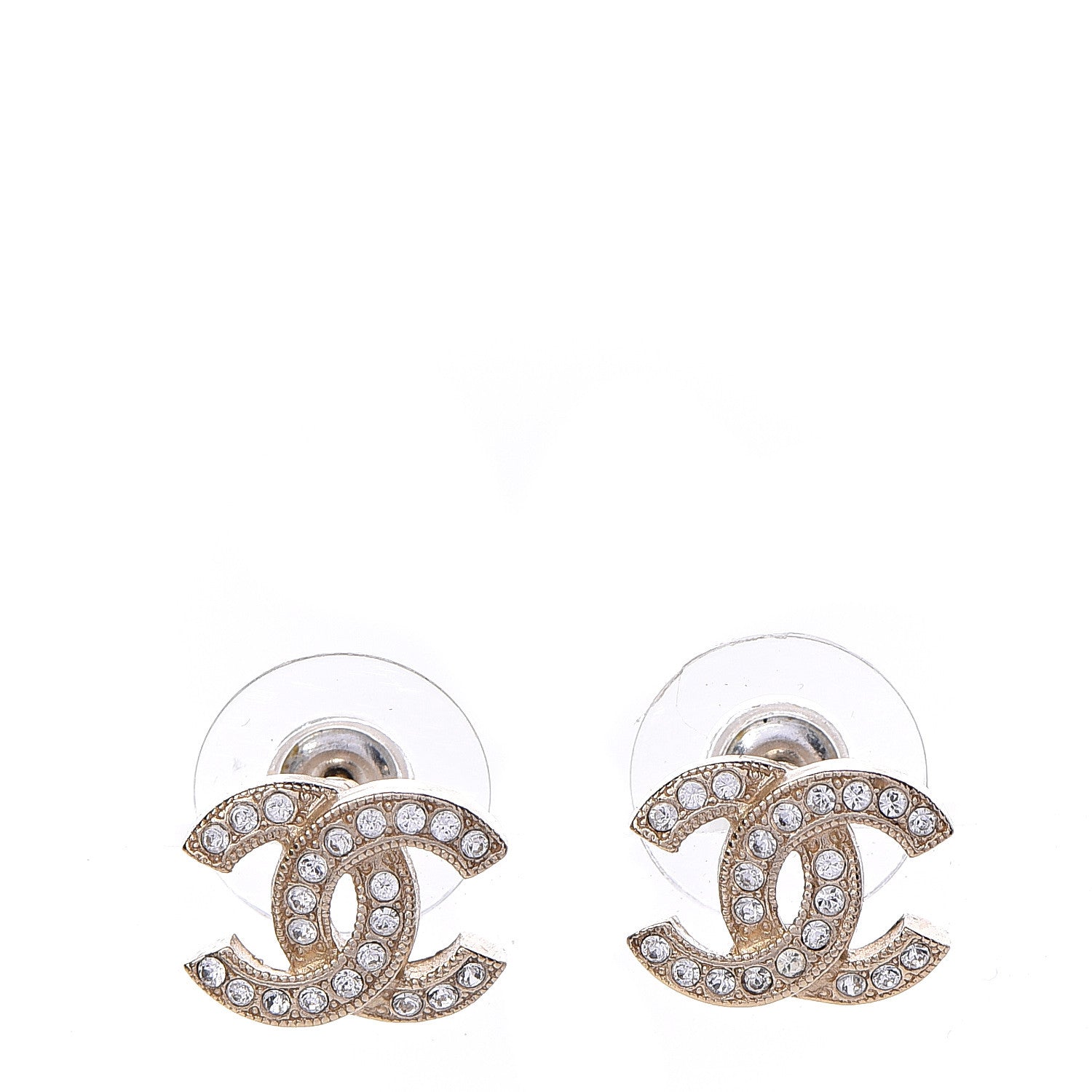 Chanel Crystal Mini CC Earrings Gold 1 of 5