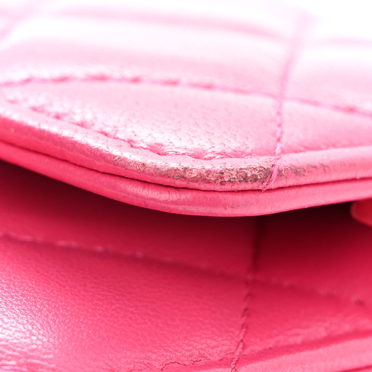 Chanel Lambskin Quilted Wallet On Chain WOC Dark Pink 13 of 21