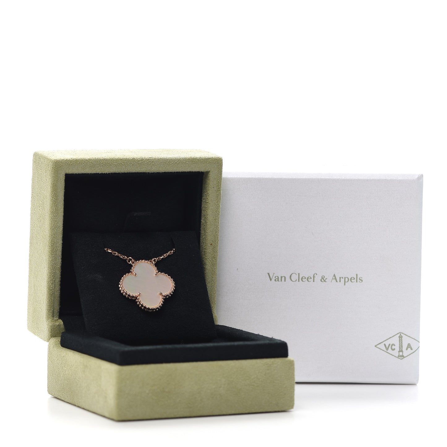 18K Rose Gold Mother of Pearl Magic Alhambra Pendant Necklace