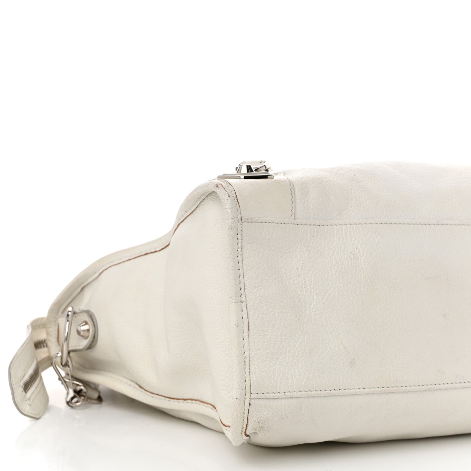 Balenciaga Chevre Silver Metallic Edge Hardware City White 10 of 18