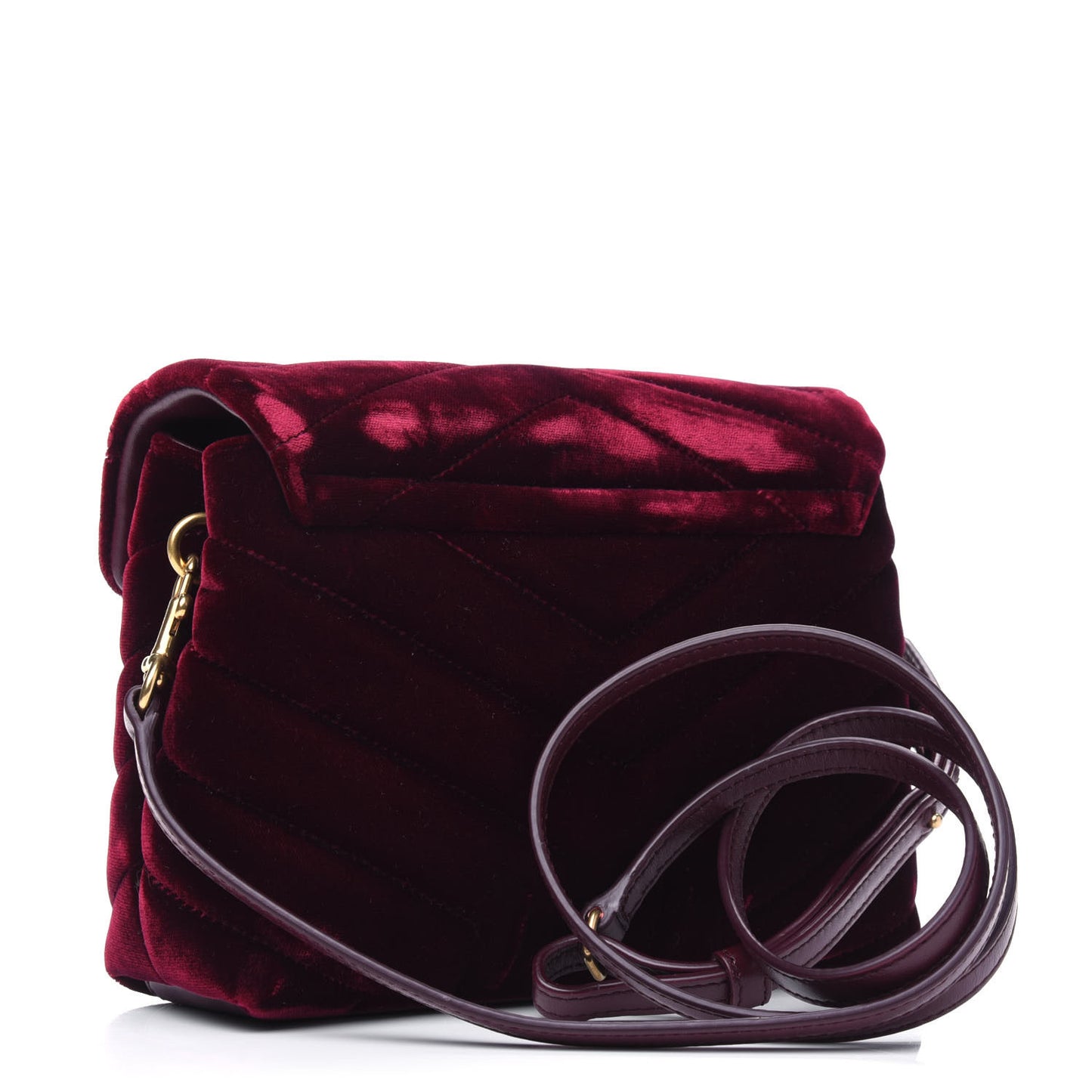 Velvet Y Quilted Monogram Toy Loulou Crossbody Bag French Burgundy