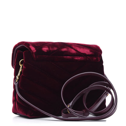 Saint Laurent Velvet Y Quilted Monogram Toy Loulou Crossbody Bag French Burgundy 2 of 5