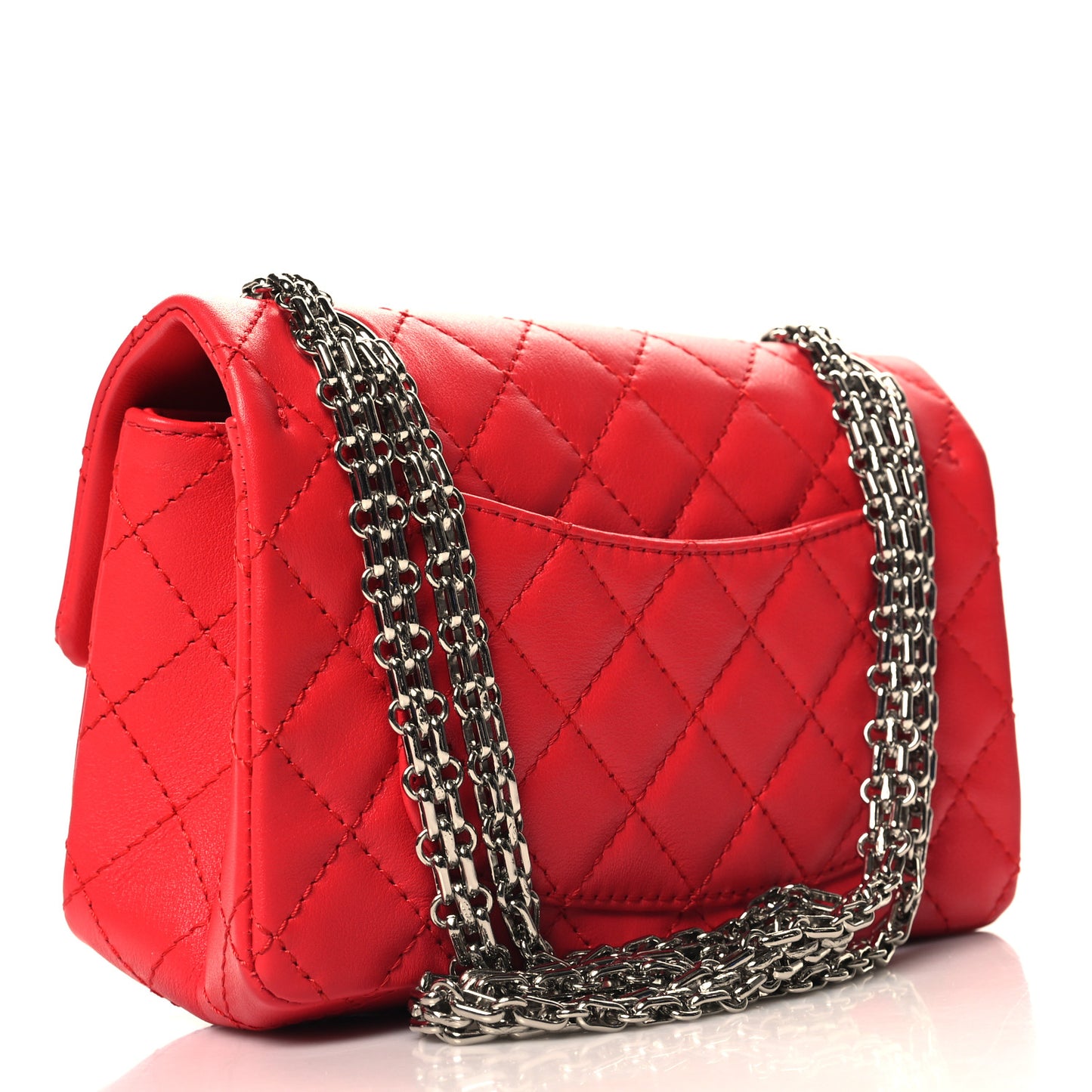 Calfskin Quilted 2.55 Reissue Mini Flap Dark Red